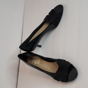 Ellen Tracy Isabel Heel Black Open Toe Size 10M